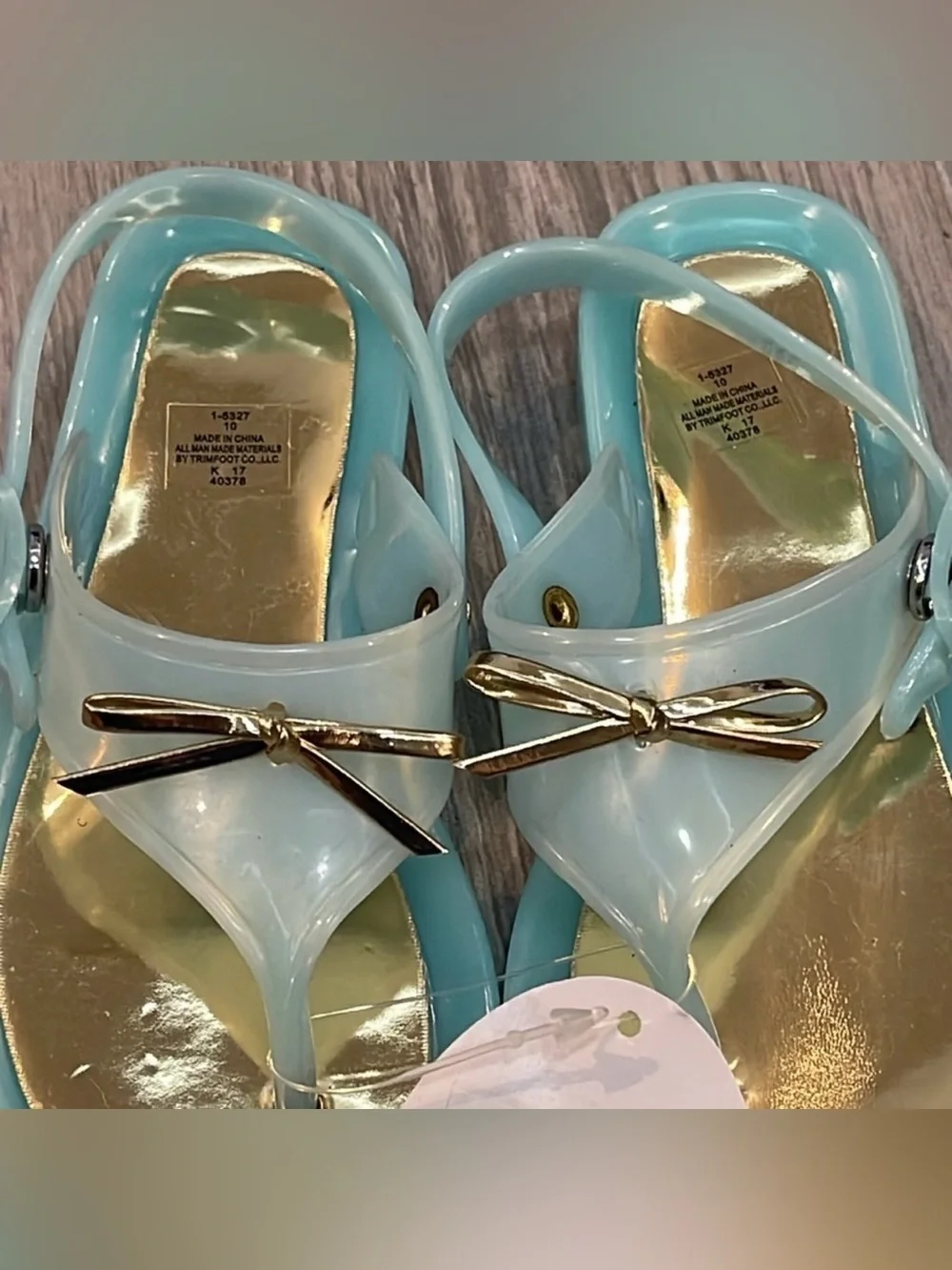 NWT Baby Deer Aqua Jelly Sandals Size 10